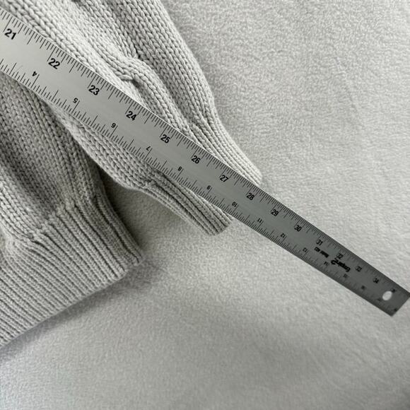 Vintage Claiborne Cardigan Sweater Mens Large Gray Chunky Cable Knit Grandpa 90s - Picture 5 of 8